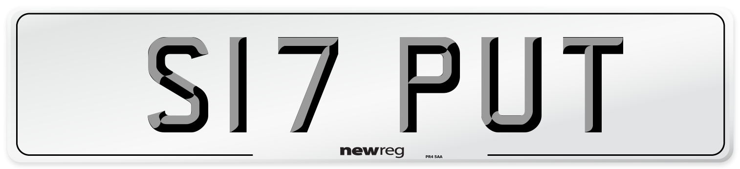 S17 PUT Number Plate from New Reg